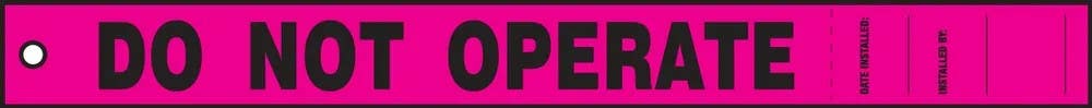 AccuformNMC MDT510PTM Isolation Blind Safety Tag, Do Not Operate, RV-Plastic, 2" H x 21" W, 5/Pk