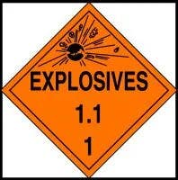 AccuformNMC MDTRHP01 Special Placarding, Explosives, 1.1, 1, 15-1/4" x 15-1/4"