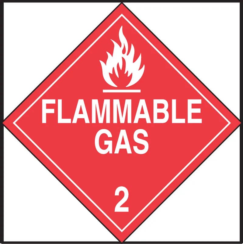 AccuformNMC MDTRHP03 Special Placarding For Highway And Rail, Hazard Class 2, Flammable Gas, 15-1/4" x 15-1/4"