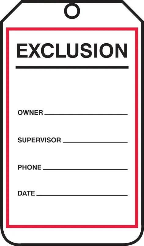 AccuformNMC MDZT001 Safety Tag, Drop Zone, Exclusion, 5-3/4" H x 3-1/4" W, 5/Pk