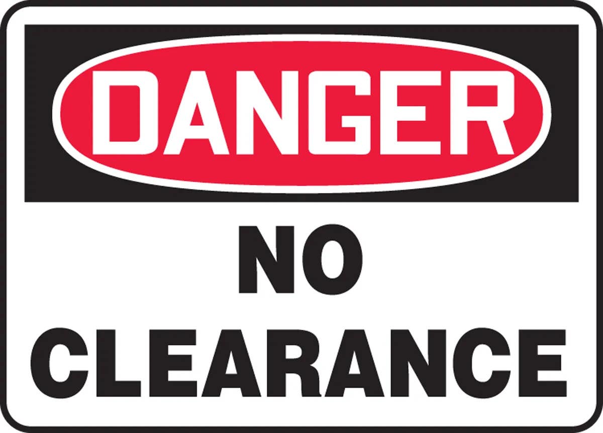 AccuformNMC MECR006 OSHA Danger Safety Sign, No Clearance, 10" H x 14" W