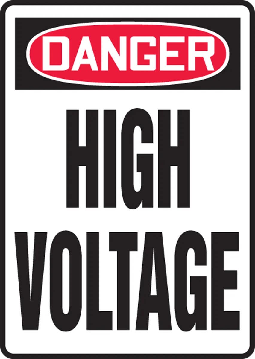 AccuformNMC MELC OSHA Danger Safety Sign, High Voltage