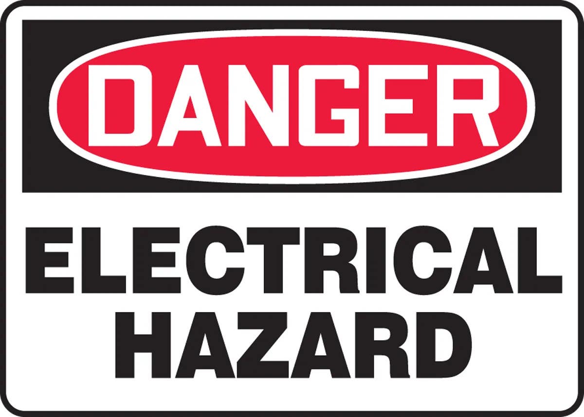 AccuformNMC MELC037 OSHA Danger Safety Sign, Electrical Hazard, 10" H x 14" W