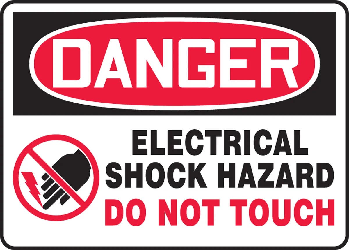 AccuformNMC MELC063 OSHA Danger Safety Sign, Electrical Shock Hazard, Do Not Touch, 10" H x 14" W