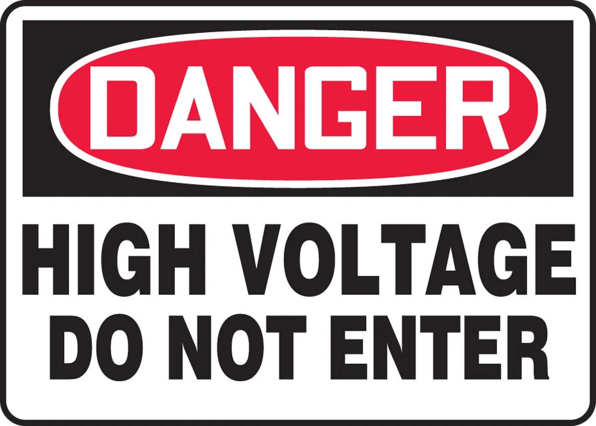 AccuformNMC MELC067 OSHA Danger Safety Sign, High Voltage, Do Not Enter, 10" H x 14" W