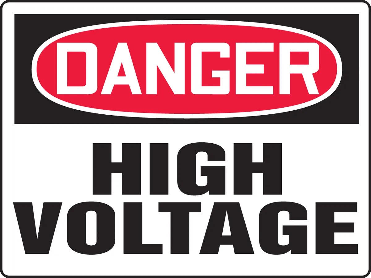 AccuformNMC MELC072 Really BigSign, OSHA Danger Safety Sign, High Voltage, 24" H x 36" W