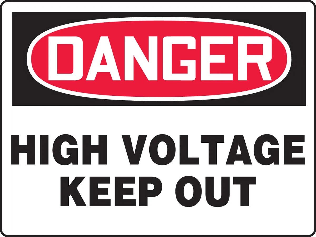 AccuformNMC MELC074 OSHA Danger Safety Sign, High Voltage, Keep Out, 18" H x 24" W
