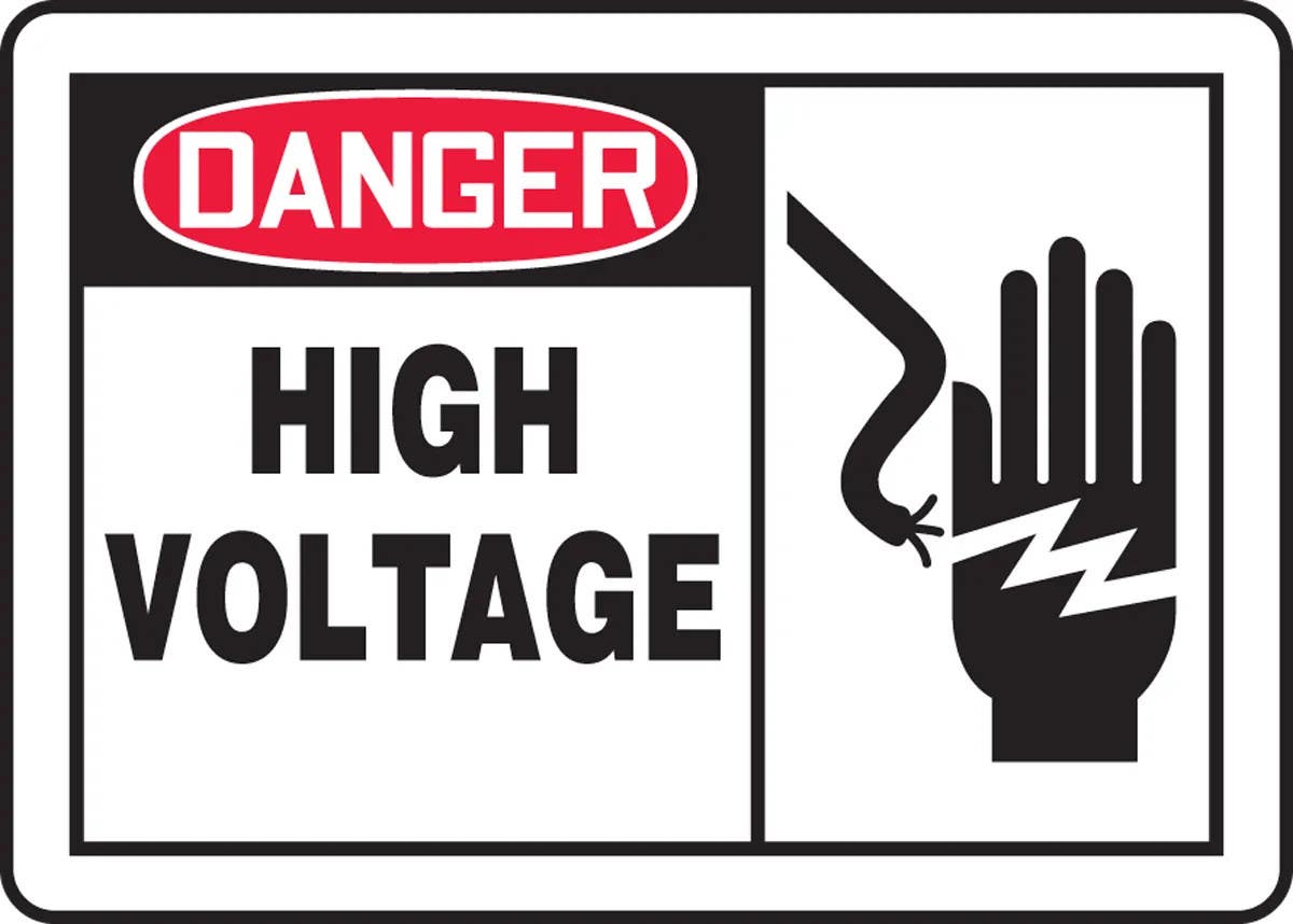 AccuformNMC MELC07 OSHA Danger Safety Sign, High Voltage With Graphic