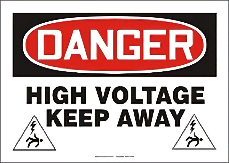 AccuformNMC MELC OSHA Danger Safety Sign, High Voltage, Keep Away