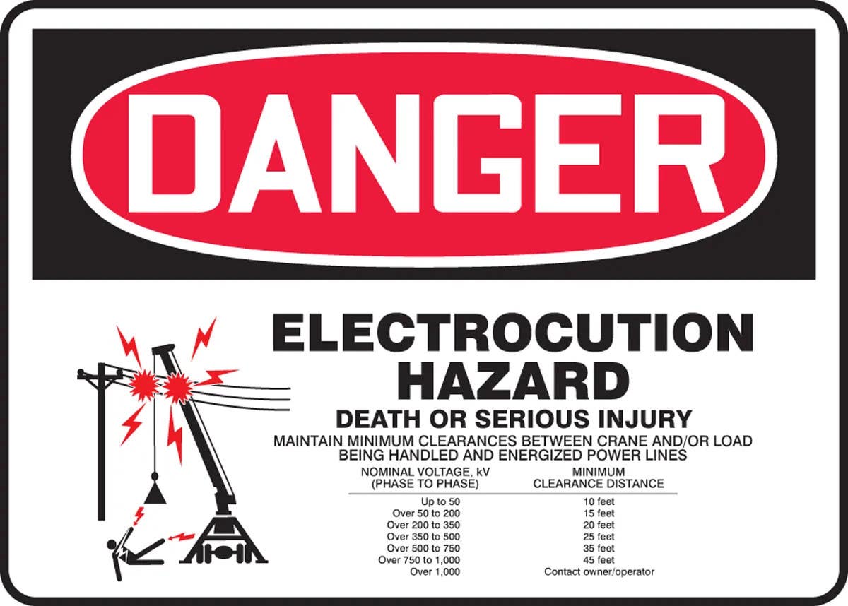 AccuformNMC MELC10 OSHA Danger Safety Sign, Electrocution Hazard, Death Or Serious Injury