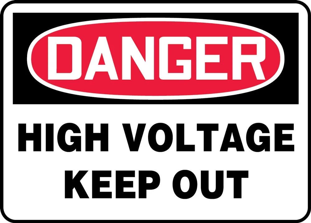 AccuformNMC MELC119 OSHA Danger Safety Sign, High Voltage, Keep Out, 24" H x 36" W