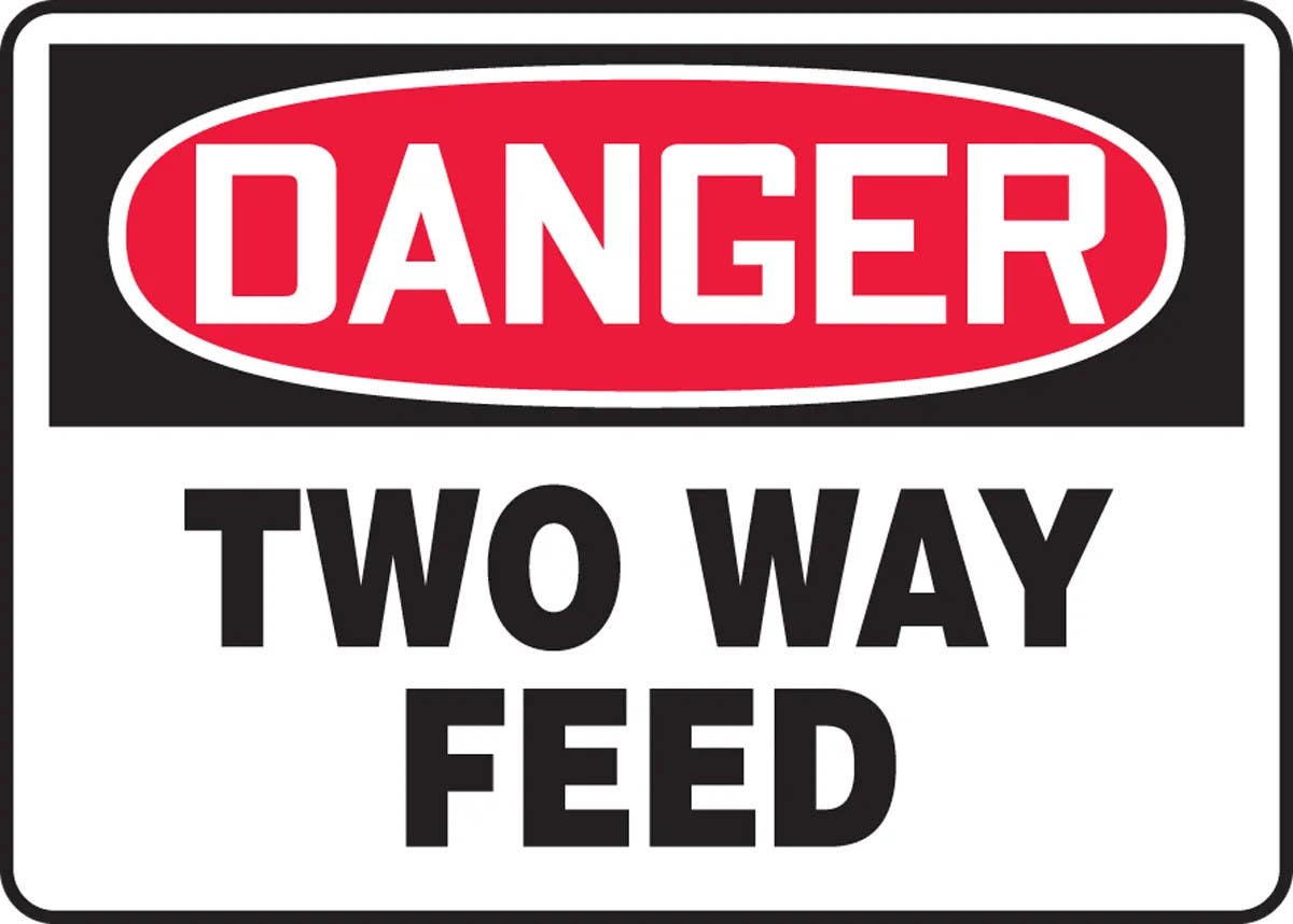 AccuformNMC MELC121 OSHA Danger Safety Sign, Two Way Feed, 10" H x 14" W
