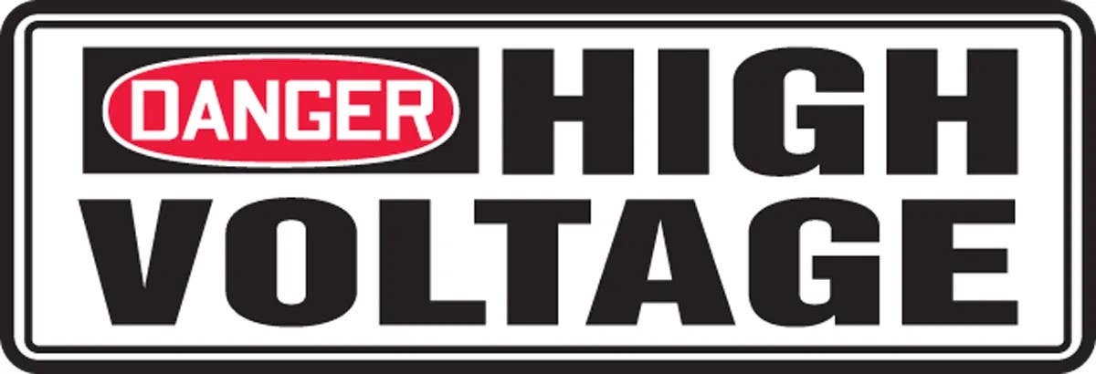 AccuformNMC MELC140 OSHA Danger Safety Sign, High Voltage, 4" H x 12" W