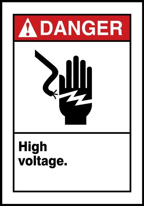 AccuformNMC MRLC1 ANSI Danger Safety Sign, High Voltage.