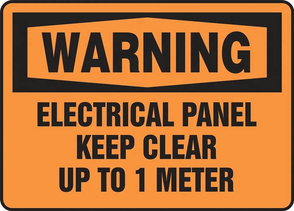 AccuformNMC MELC33 OSHA Warning Safety Sign, Electrical Panel, Keep Clear Up To 1 Meter