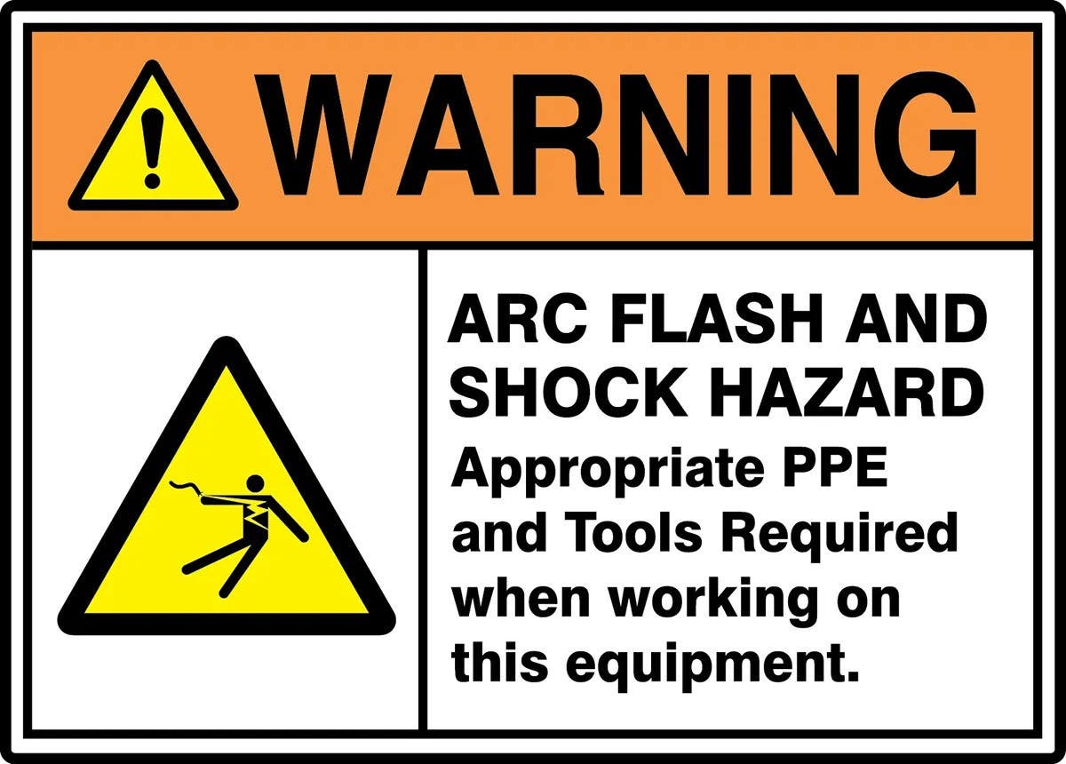 AccuformNMC MELC36 ANSI ISO Warning Safety Sign, Arc Flash And Shock Hazard