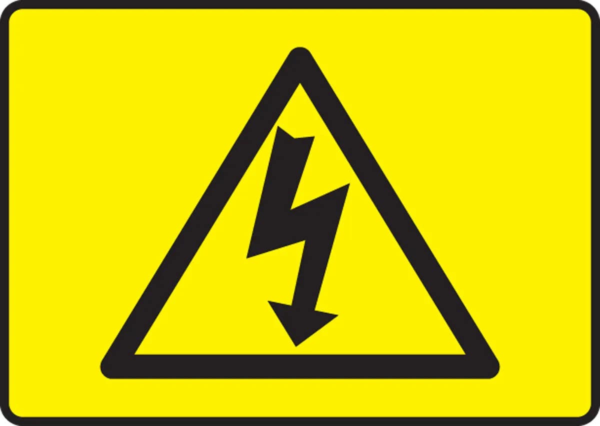 AccuformNMC MELC5 Safety Label, Electrical Hazard Shock Graphic