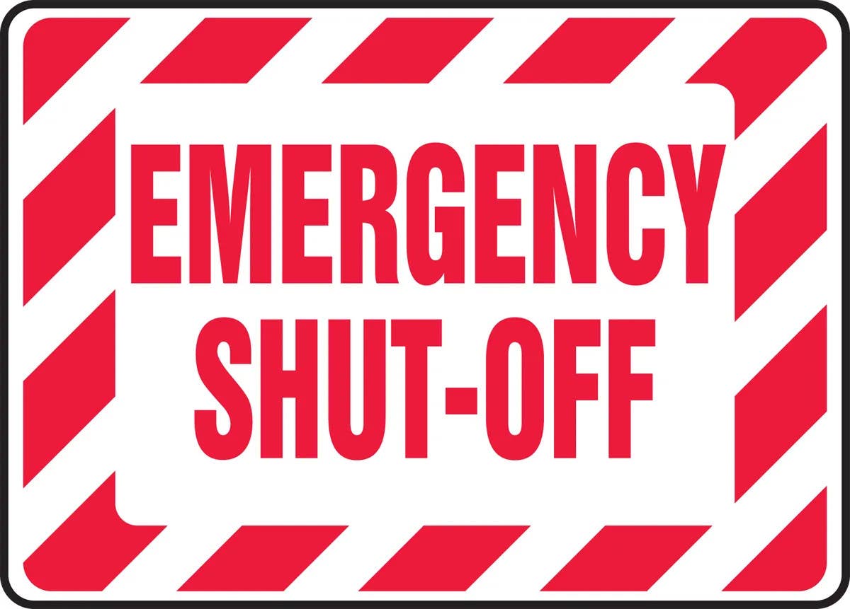 AccuformNMC MELC5 Safety Sign, Emergency Shut Off