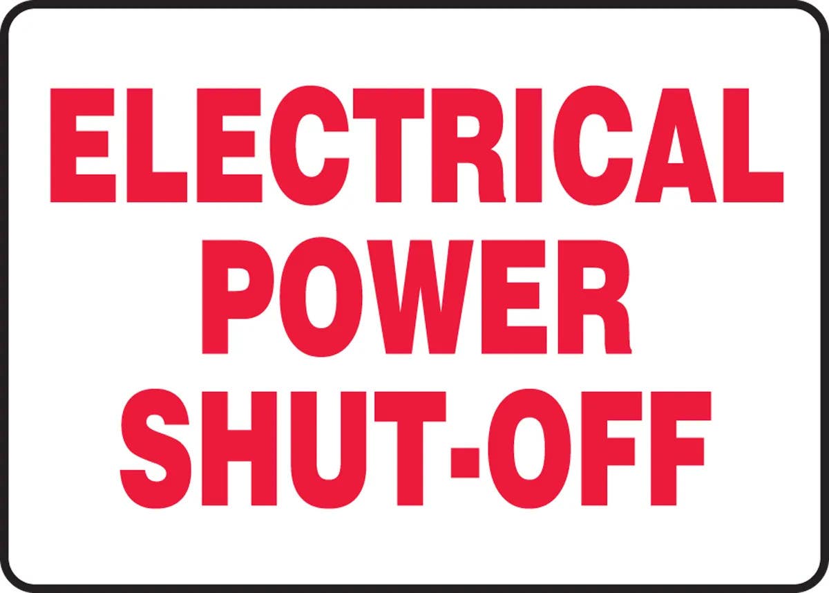 AccuformNMC MELC520 Safety Sign, Electrical Power Shut-Off, 10" H x 14" W