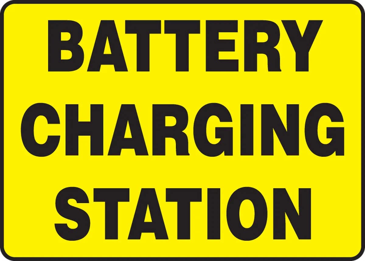 AccuformNMC MELC525 Safety Sign, Battery Charging Station, 10" H x 14" W
