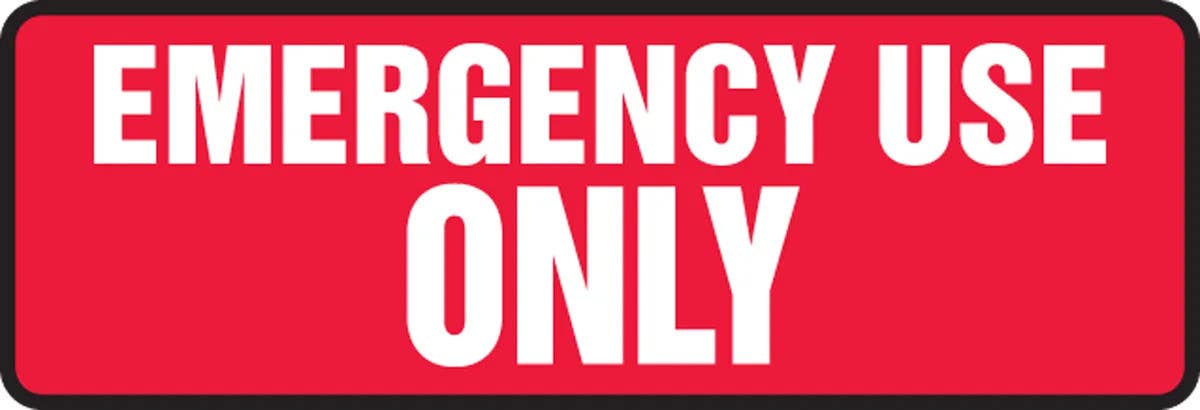 AccuformNMC MELC540 Electrical Sign, Emergency Use Only, 4" H x 12" W