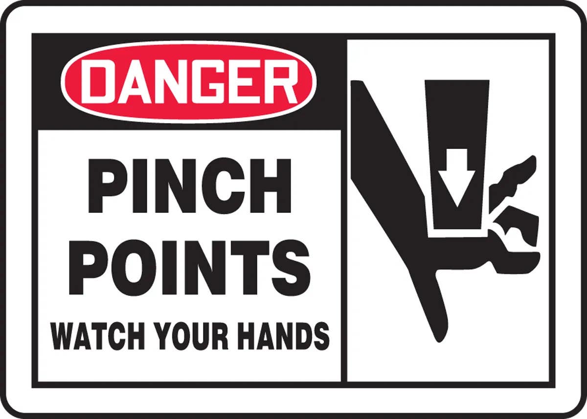 AccuformNMC MEQM02 OSHA Danger Safety Sign, Pinch Point, Watch Your Hands