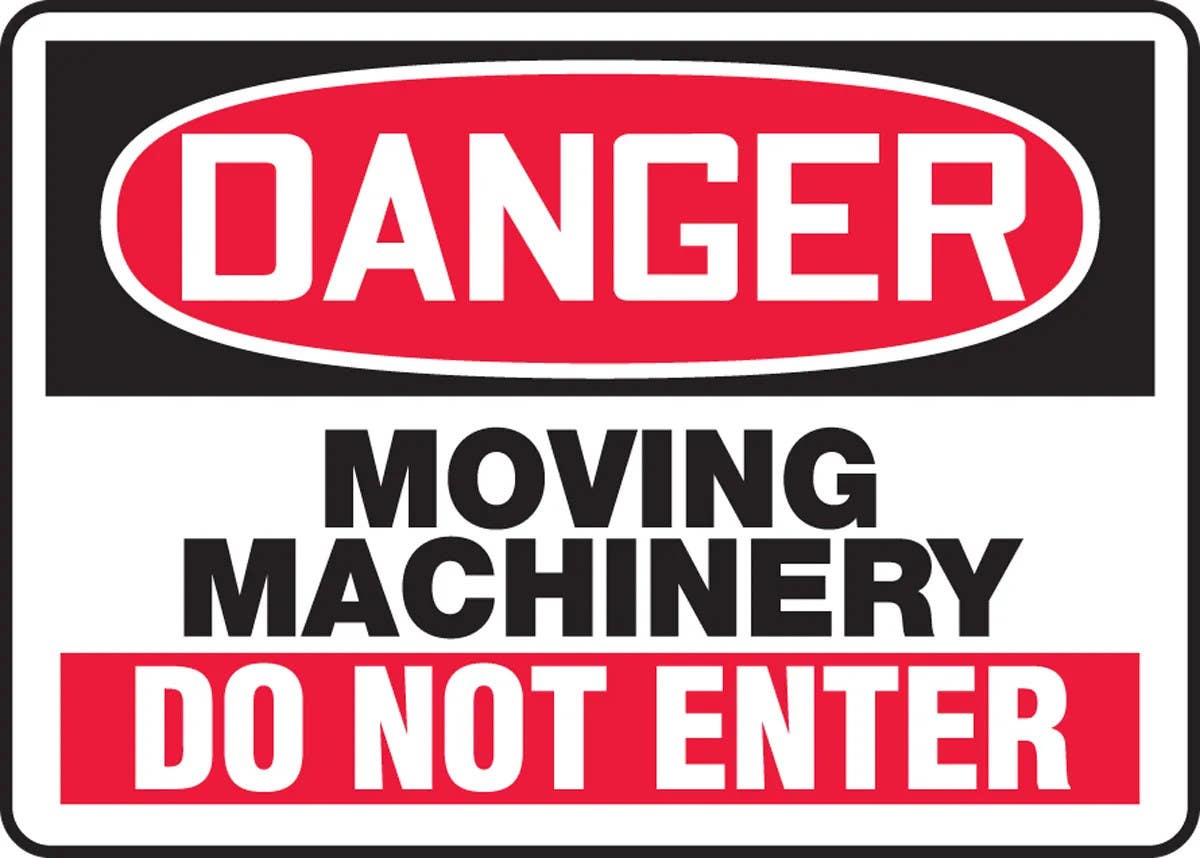 AccuformNMC MEQM149 OSHA Danger Safety Sign, Moving Machinery, Do Not Enter, 10" H x 14" W
