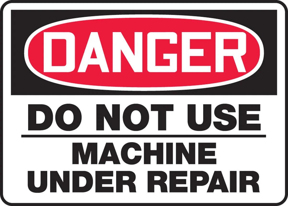 AccuformNMC MEQM157 OSHA Danger Safety Sign, Do Not Use, Machine Under Repair, 10" H x 14" W
