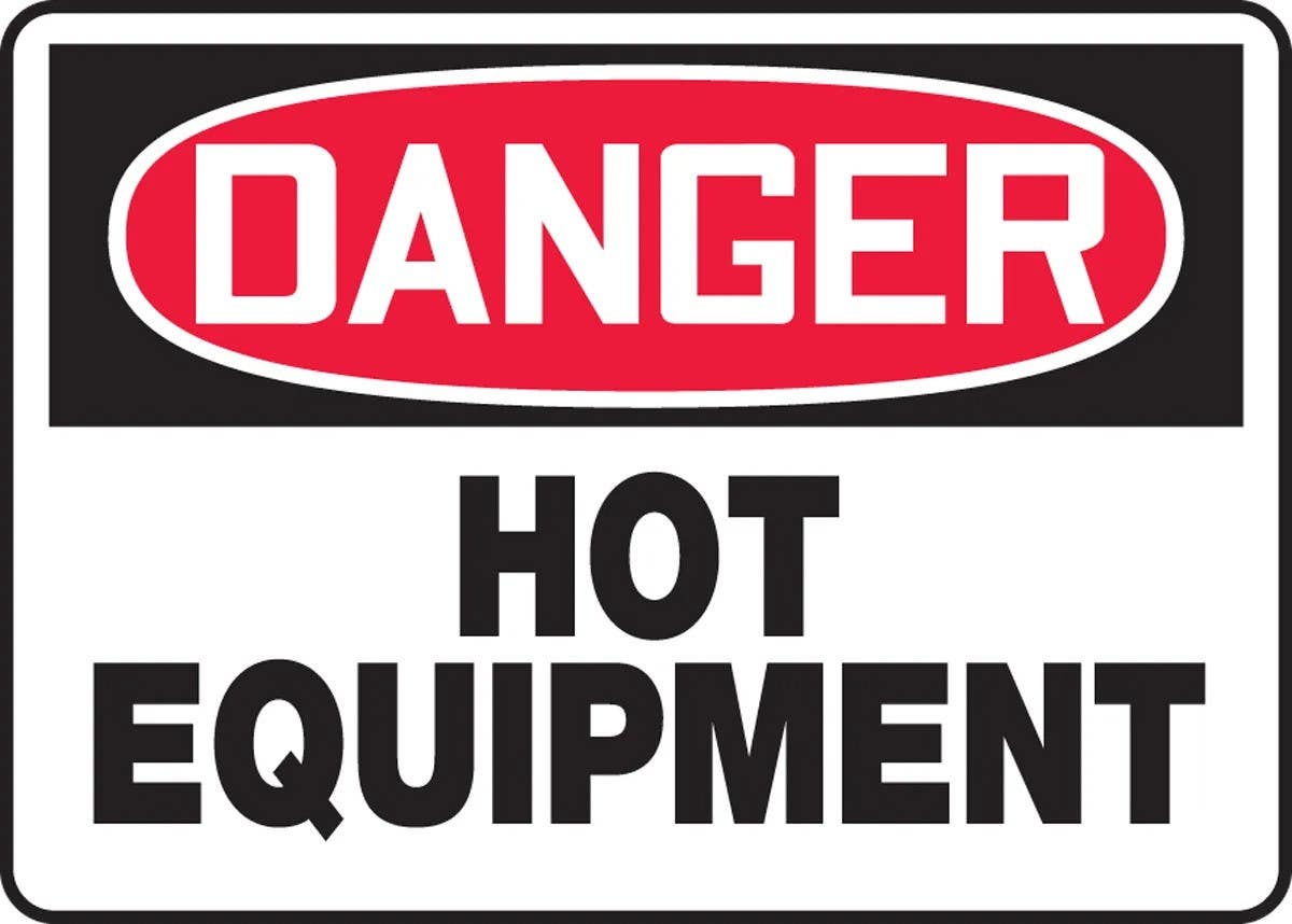 AccuformNMC MEQM162 OSHA Danger Safety Sign, Hot Equipmentr, 10" H x 14" W