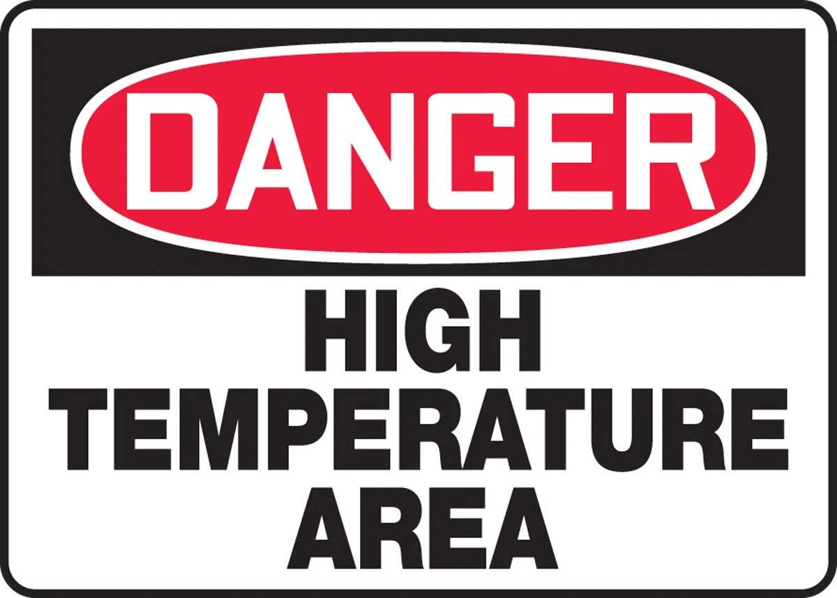 AccuformNMC MEQM164 OSHA Danger Safety Sign, High Temperature Area, 10" H x 14" W