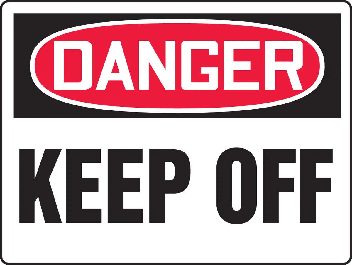 AccuformNMC MEQM188 BigSign, OSHA Danger Safety Sign, Keep Off, 24" H x 36" W