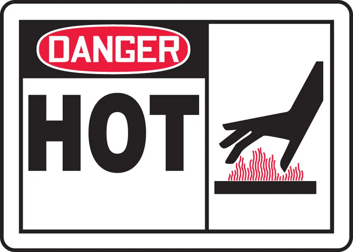 AccuformNMC MEQM1 OSHA Danger Safety Sign, Hot