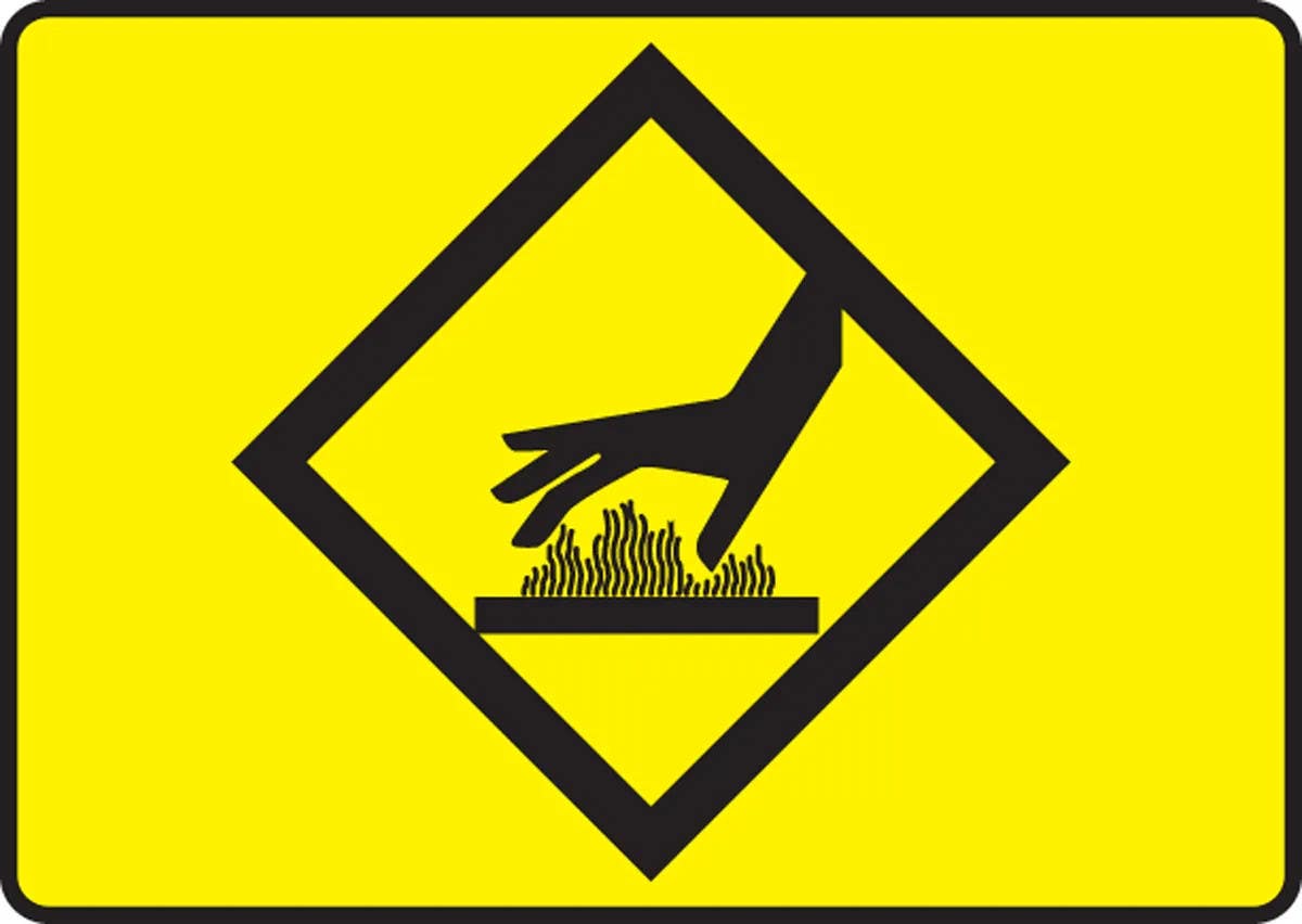AccuformNMC MEQM51 Safety Sign, Hot Surfaces (Pictogram)