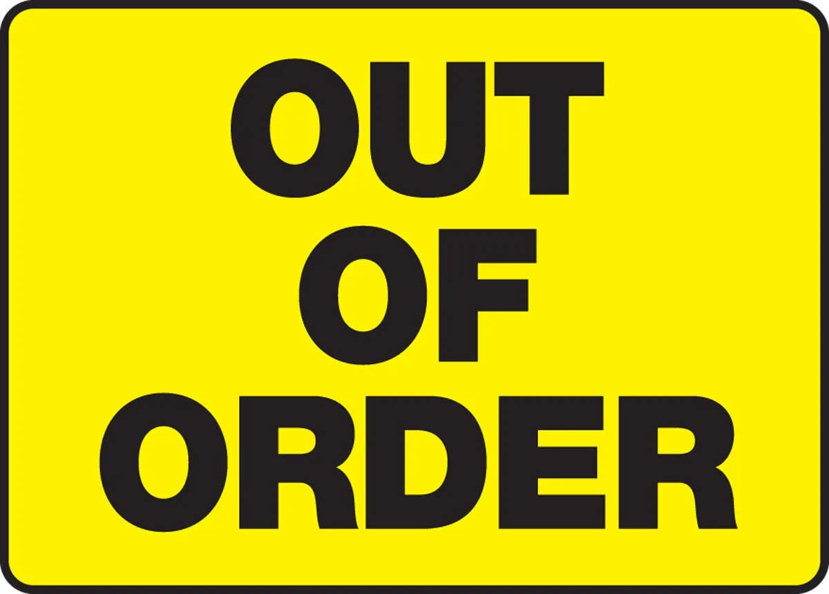 AccuformNMC MEQM5 Safety Sign, Out Of Order