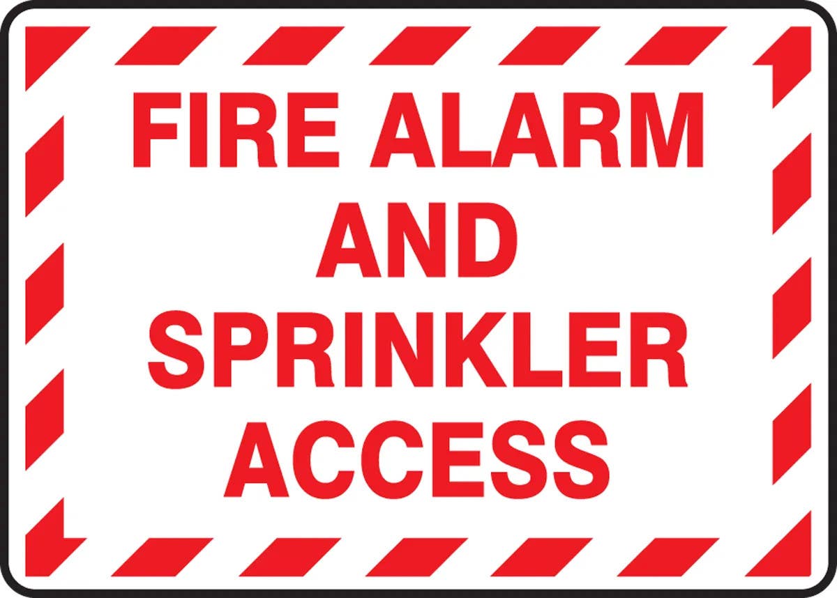 AccuformNMC MEXG5 Safety Sign, Fire Alarm And Sprinkler Access