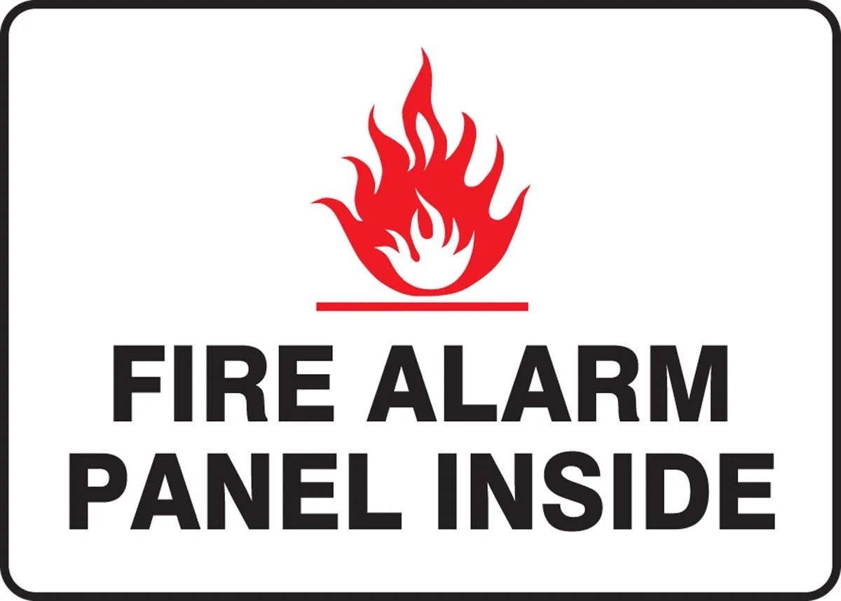 AccuformNMC MEXG5 Safety Sign, Fire Alarm Panel Inside (Graphic)