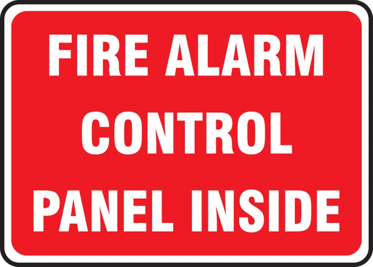 AccuformNMC MEXG5 Fire Alarm Sign, Fire Alarm Control Panel Inside