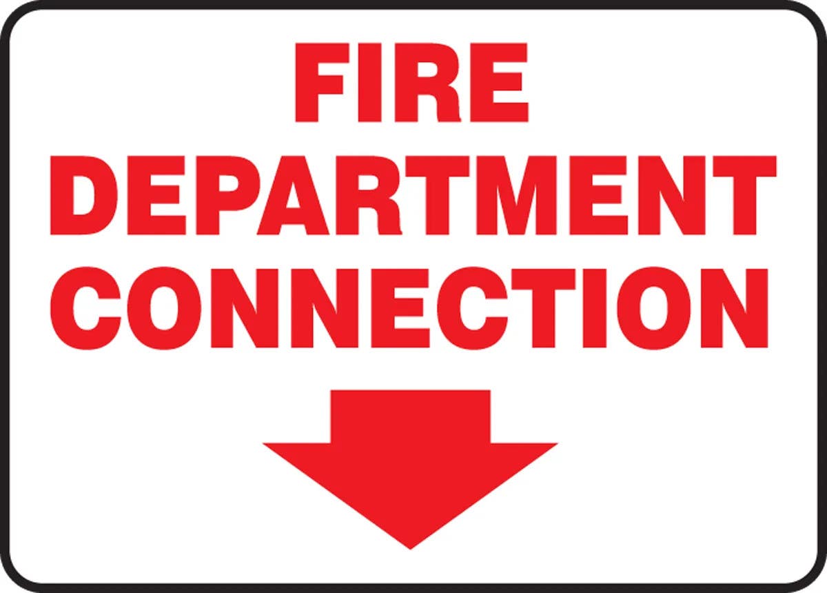 AccuformNMC MEXG53 Fire Safety Sign, Fire Department Connection (Arrow)