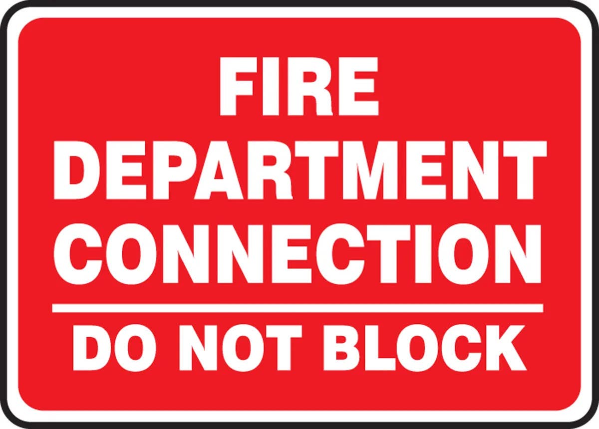 AccuformNMC MEXG5 Fire Safety Sign, Fire Department Connection, Do Not Block