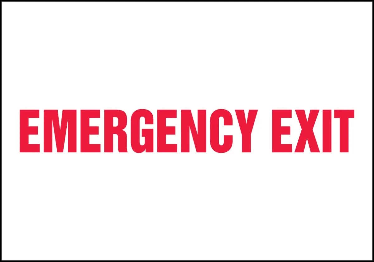 AccuformNMC MEXT Safety Sign, Emergency Exit (Centered Text)