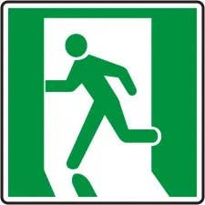 AccuformNMC MEXT412 Running Man Emergency Exit Safety Sign, 8" x 8"
