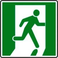 AccuformNMC MEXT414 Running Man Emergency Exit Safety Sign, 8" x 8"