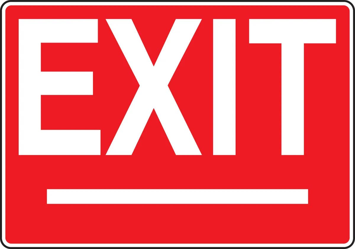 AccuformNMC MEXT42 Safety Sign, Exit w/ Arrowheads, 10" H x 14" W