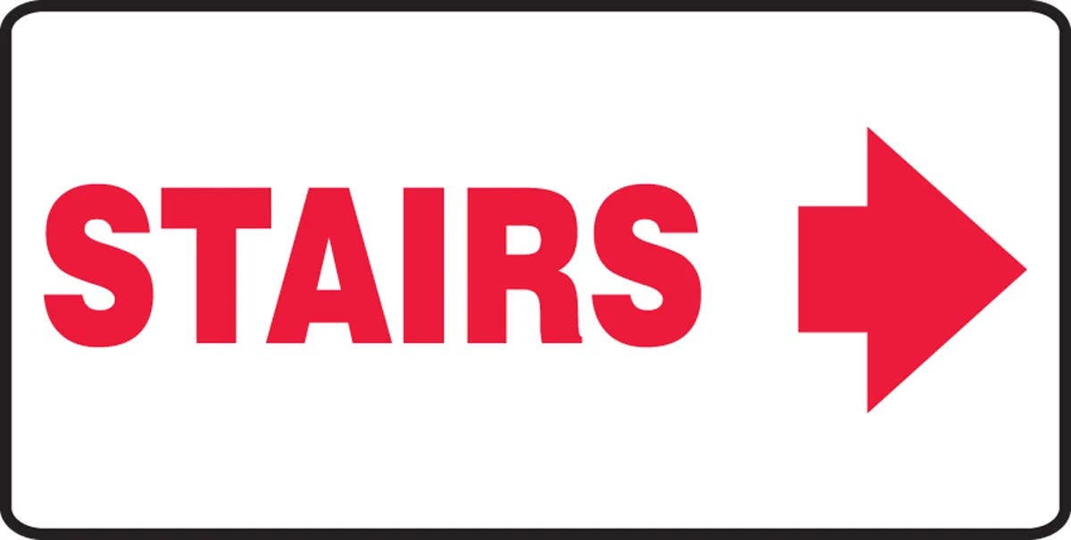 AccuformNMC MEXT53 Safety Sign, Stairs, 7" H x 14" W