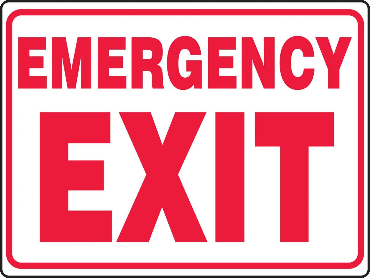 AccuformNMC MEXT548 Safety Sign, Emergency Exit (Border), 18" H x 24" W