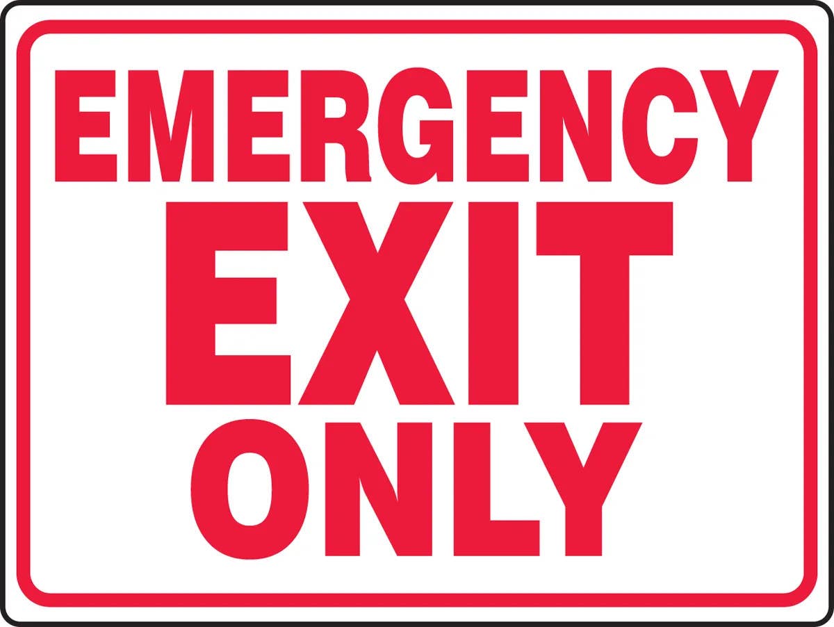 AccuformNMC MEXT549 Safety Sign, Emergency Exit Only, 18" H x 24" W