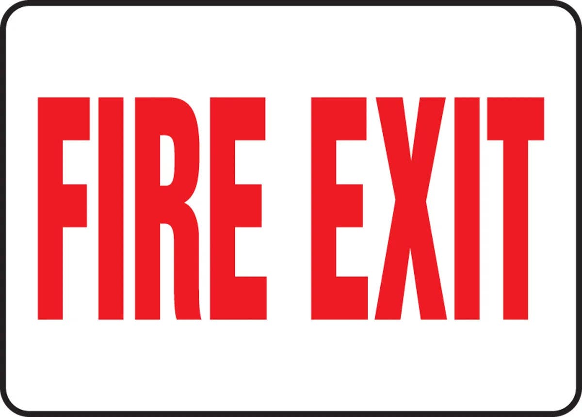 AccuformNMC MEXT557 Safety Sign, Fire Exit (Centered Text), 7" H x 10" W