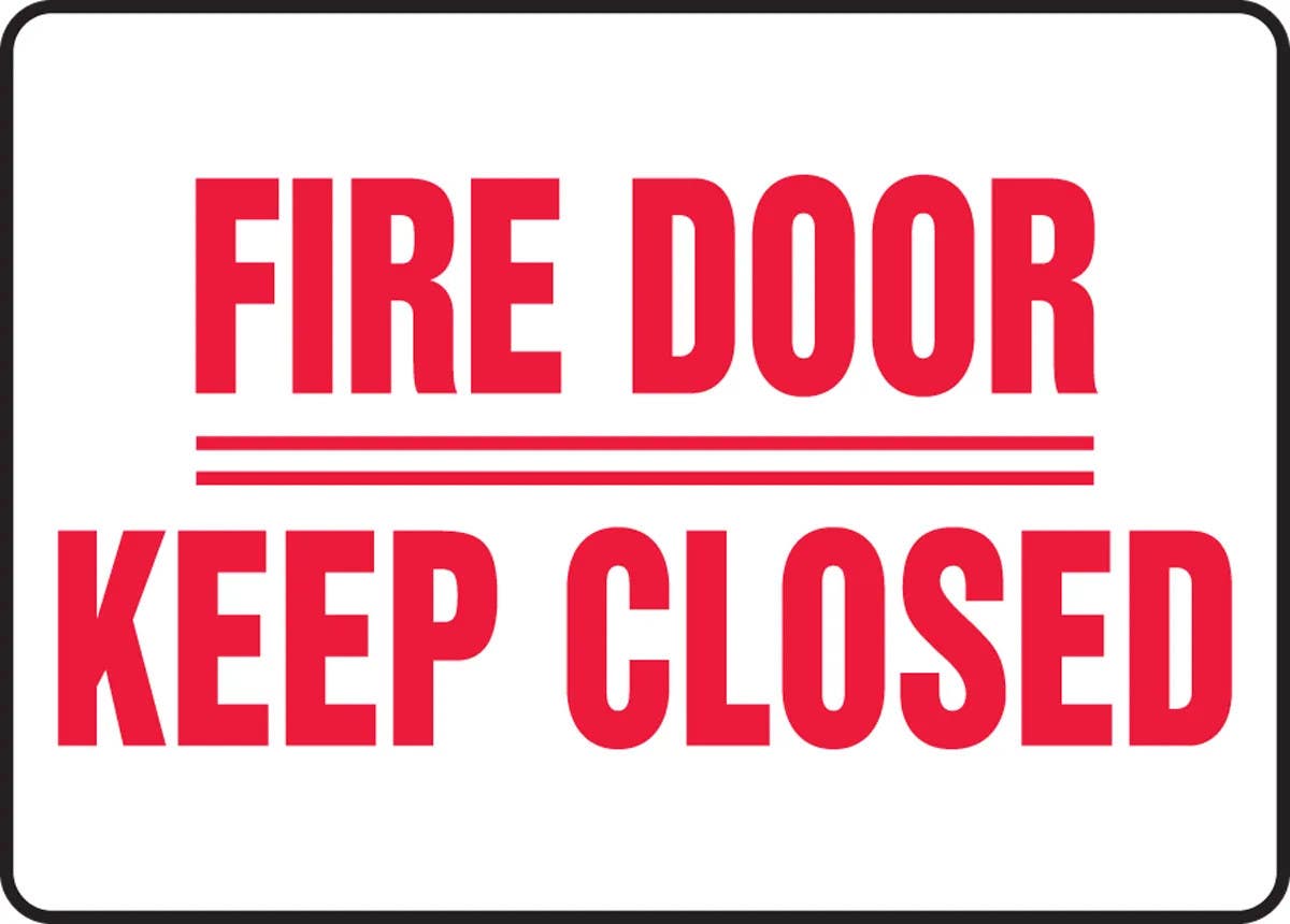 AccuformNMC MEXT578 Safety Sign, Fire Door, Keep Closed, 10" H x 14" W