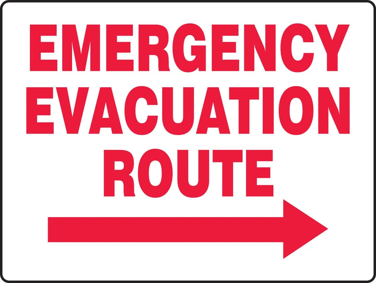 AccuformNMC MEXT BigSign, Emergency Evacuation Route, 24" H x 36" W