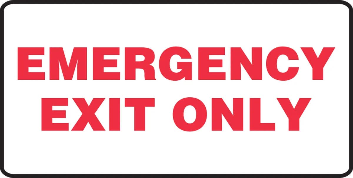 AccuformNMC MEXT927 Safety Sign, Emergency Exit Only, 7" H x 14" W